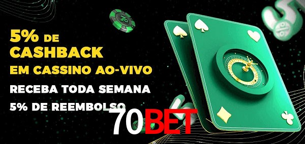 Promoções do cassino ao Vivo 70bet